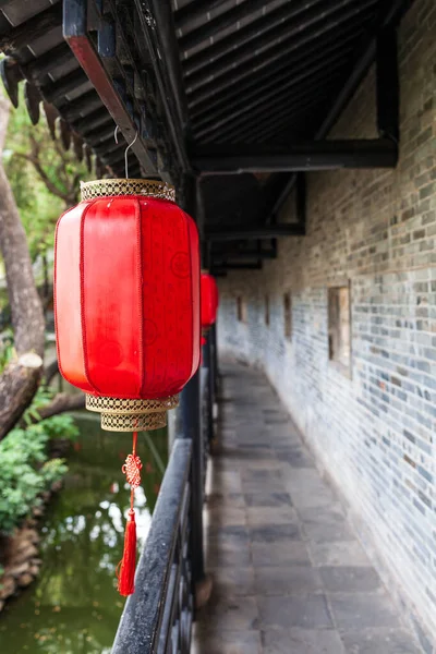 Lanternes Rouges Dans Les Anciens Bâtiments Chinois Asie Est Travel — Photo