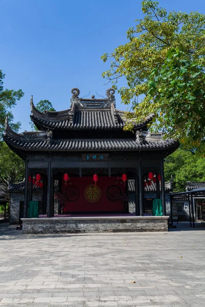 Chinese ancient buildings and house under the blue sky.