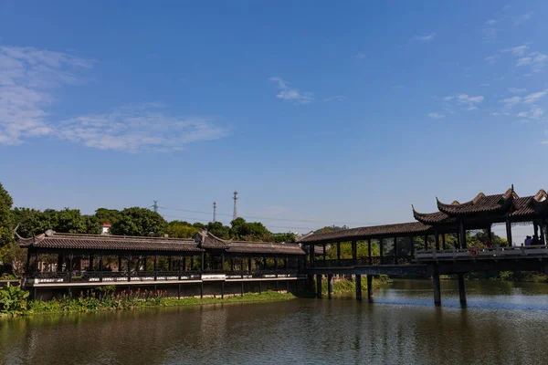 Chinese Traditional covered bridge, East Asia Travel.