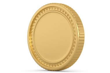 Altın podyum, beyaz arka planda izole edilmiş, 3D görüntüleme. 3B illüstrasyon.