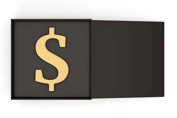 Dolarová Značka Černým Lakem Izolované Bílém Pozadí Vykreslování Ilustrace — Stock fotografie