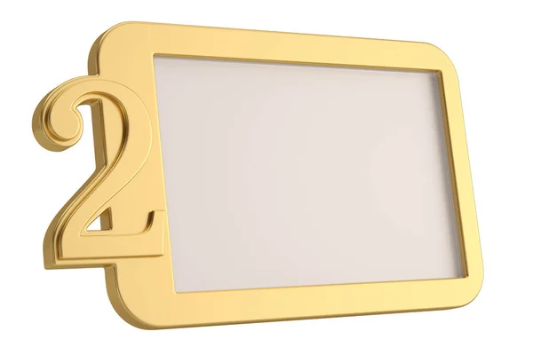 Quadro Numeral Dourado Isolado Sobre Fundo Branco Ilustração — Fotografia de Stock