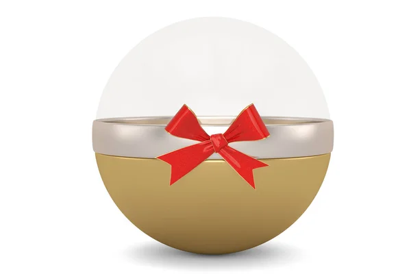 金色球带隔离在白色背景上 3D插图 — 图库照片