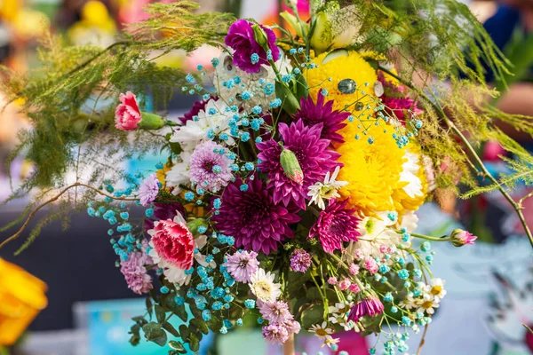 Fiore Crisantemo Colorato Crisantemo Arcobaleno Fiore Disposizione Floreale — Foto Stock
