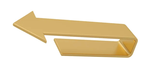 Высокое Качество Рендеринга Золотая Стрелка Изолирована Белом Фоне Иллюстрация — стоковое фото