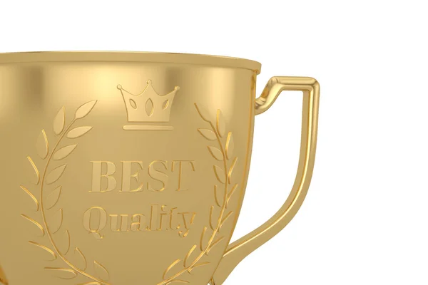 Gold Trophy Cup Isolated White Background Rendering — Stock Photo, Image