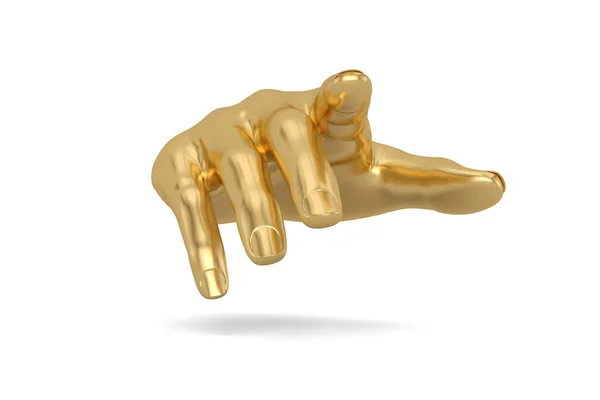 Guld Hand Isolerad Vit Bakgrund Rendering Illustration — Stockfoto