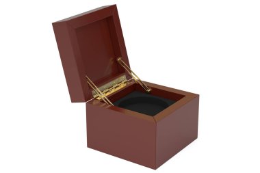 Beyaz arka planda izole edilmiş lüks kutu, 3D görüntüleme. 3B illüstrasyon.