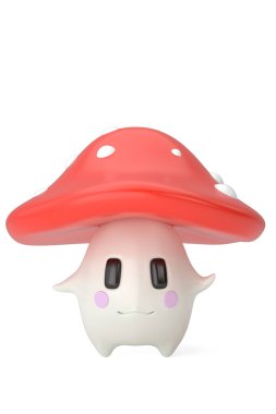 Beyaz Arkaplanda karikatür mantarı, 3 boyutlu görüntüleme. 3B illüstrasyon.