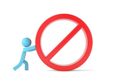 Beyaz arkaplanda 3 boyutlu durdurma simgesi izole edildi. 3B illüstrasyon.