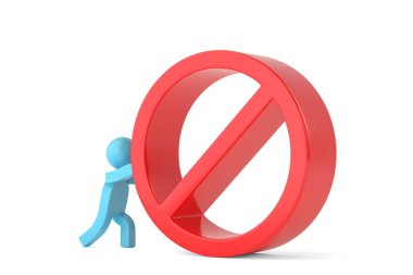 Beyaz arkaplanda 3 boyutlu durdurma simgesi izole edildi. 3B illüstrasyon.