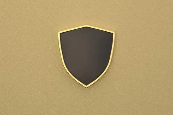 Gold Shield Golden Background Rendering Illustration — Stock Photo, Image