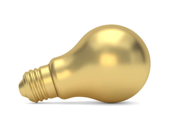 Gold Bulb Isolated White Background Illustration — Stock Photo, Image