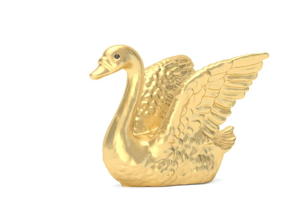 Cisne Dourado Isolado Fundo Branco Ilustração — Fotografia de Stock