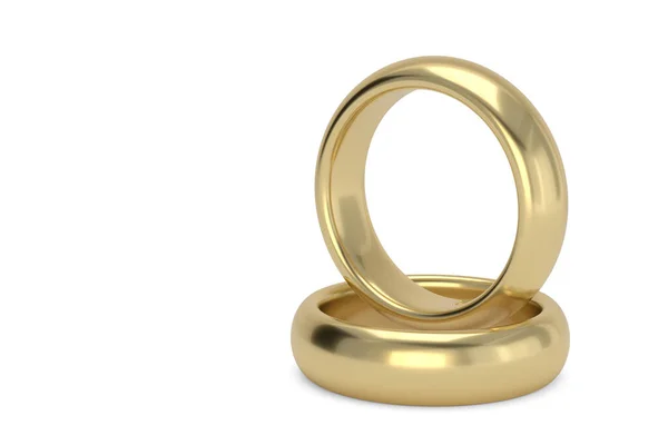 Two Gold Rings White Background Illustration — Stock Photo, Image