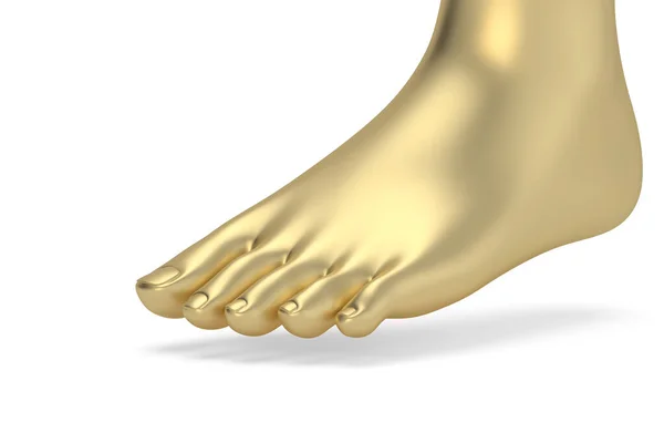 Gold Foot White Background Rendering Illustration — Stock Photo, Image