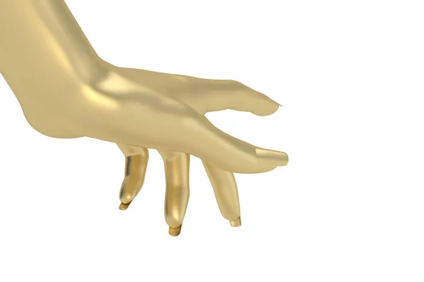 Tangan Emas Pada Latar Belakang Putih Ilustrasi — Stok Foto