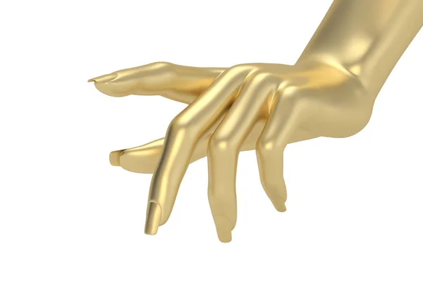 Gouden Handen Een Witte Achtergrond Illustratie — Stockfoto