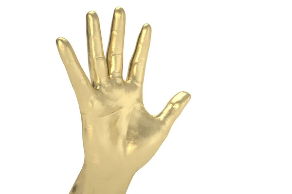 Goldene Hände Auf Weißem Hintergrund Illustration — Stockfoto