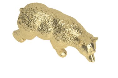 Altın Ayı beyaz arka planda izole edilmiş. 3B illüstrasyon.