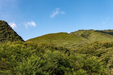 Yeşil Manzara ve Gökyüzüne Karşı Dağların Manzarası