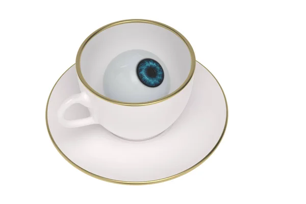 Creative Illustration Coffee Cup Eyes Rendering Illustration —  Fotos de Stock