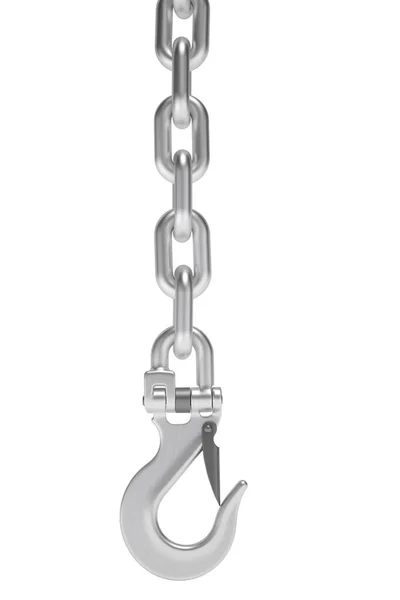 Chain Hook White Background Rendering Illustration — Stock Photo, Image