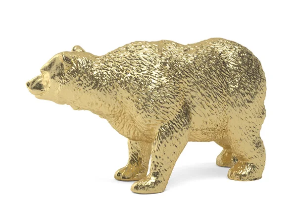 Gold Bear Isolated White Background Illustration — Stock Photo, Image
