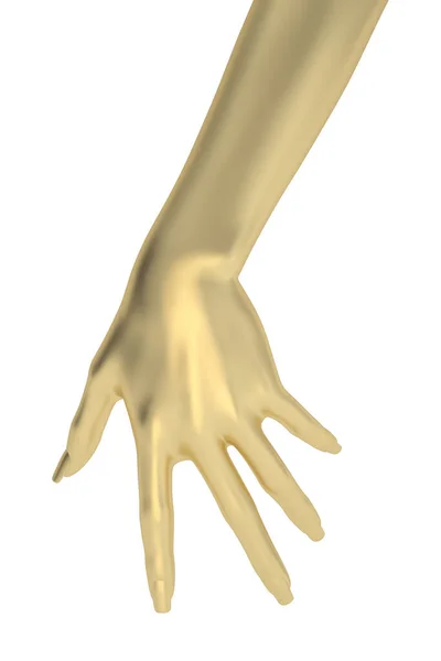 Gold Woman Hand Isoliert Auf Weißem Hintergrund Illustration — Stockfoto