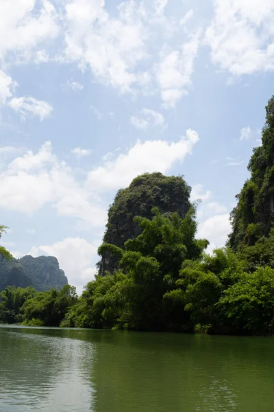 Пейзаж Гуйлиня Реки Гор Карста Находится Рядом Yangshuo Guilin Гуанси — стоковое фото