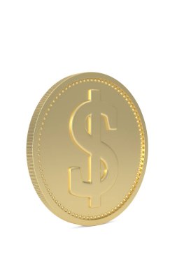 Büyük altın beyaz arka plan üzerinde 3d illüstrasyon izole.