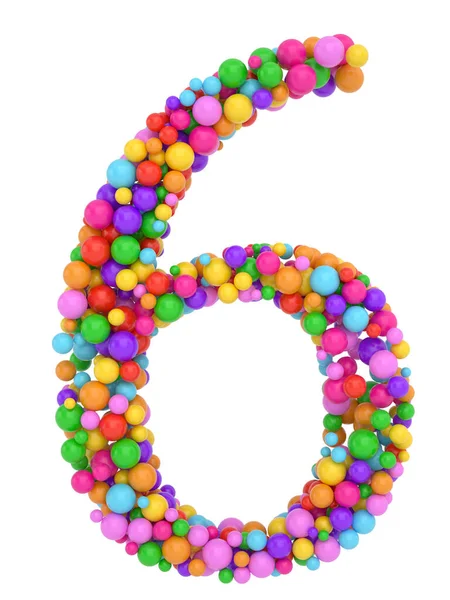 Alfabet Kulki Wielobarwne Dzieci Czcionki Renderowania Kolorowe Numery Kulek Izolowane — Zdjęcie stockowe
