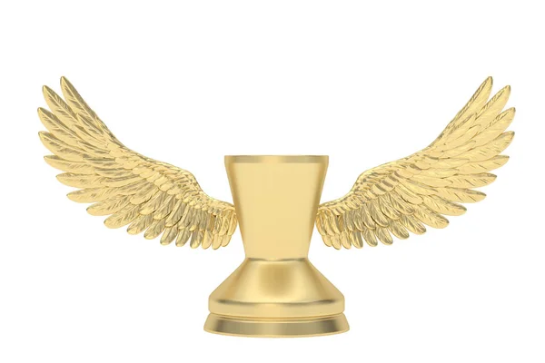 Winner Award Golden Wings Stand Isolated White Background Illustration — Stock Photo, Image