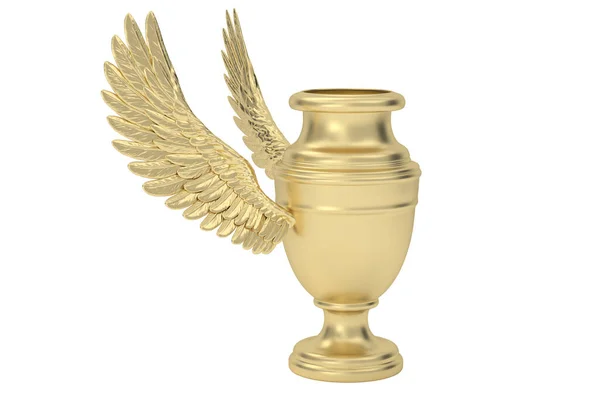 Winner Award Golden Wings Vase Isolated White Background Rendering Illustration — Stock Photo, Image