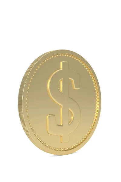 Velké Zlaté Mince Izolovaných Bílém Pozadí Obrázek — Stock fotografie