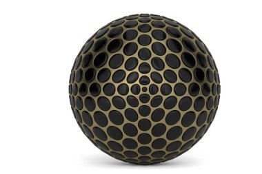 Soyut küre beyaz arkaplanda izole edildi. 3 boyutlu görüntüleme. 3B illüstrasyon.