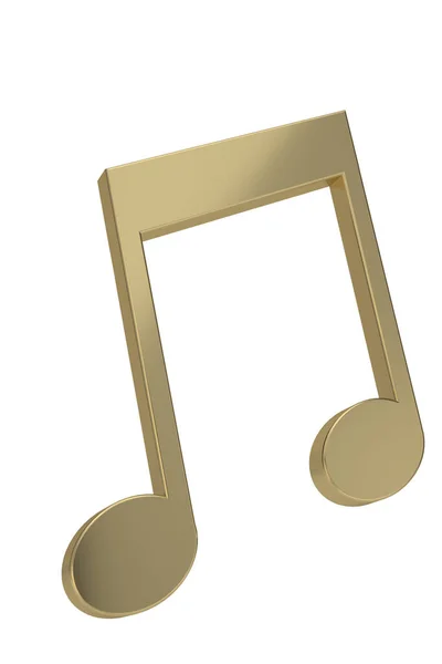 Beyaz Arkaplanda Izole Edilmiş Altın Müzik Notası Illüstrasyon — Stok fotoğraf