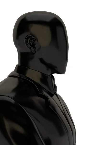 Schwarze Skulptur Geschäftsmann Anzug Isoliert Auf Weißem Hintergrund Rendering Illustration — Stockfoto