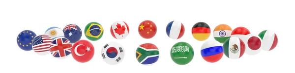 G20 National Flag Ball Isolated White Background Illustration — Stock Photo, Image