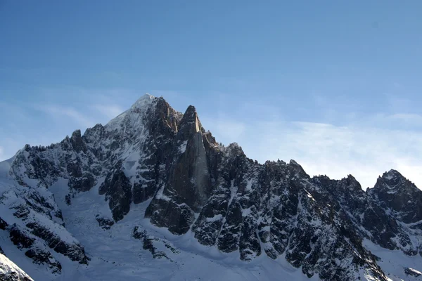 Mon Blanc kalemi ve Chamonix, panoramik manzaralı.
