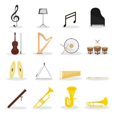 müzik aleti vektör Icon set