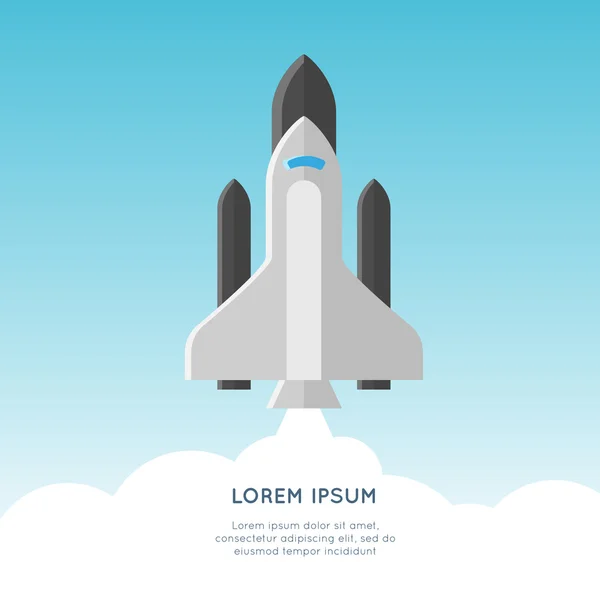 Start up vector concept illustration. launch of rocket — Stock Vector