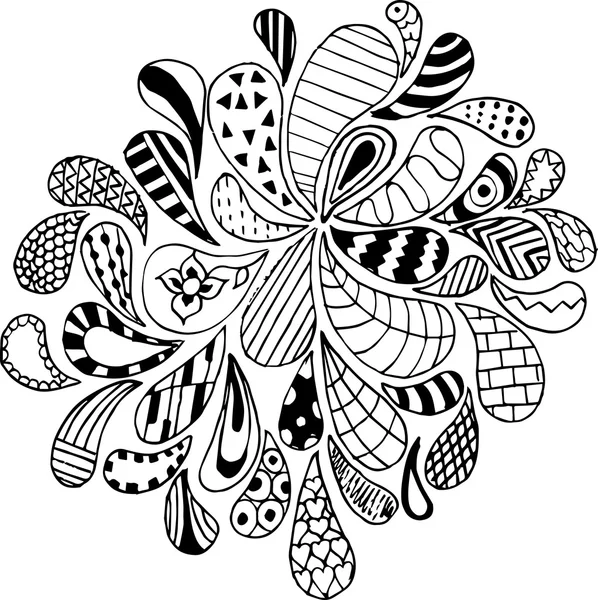 Doodles, zentangle, vector, illustration, pattern, freehand pencil. Pattern. Zen art. — Stock Vector