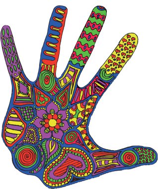 Artistically drawn, zentangle stylized hand vector. Pattern. Zen art. Freehand pencil.