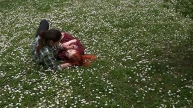 beautiful couple in love in spring