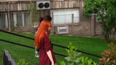 Pretyy couple taking a walk in late summer