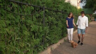 güzel çift ve köpek