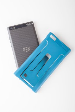 BlackBerry sıçrama ve mavi telefon case