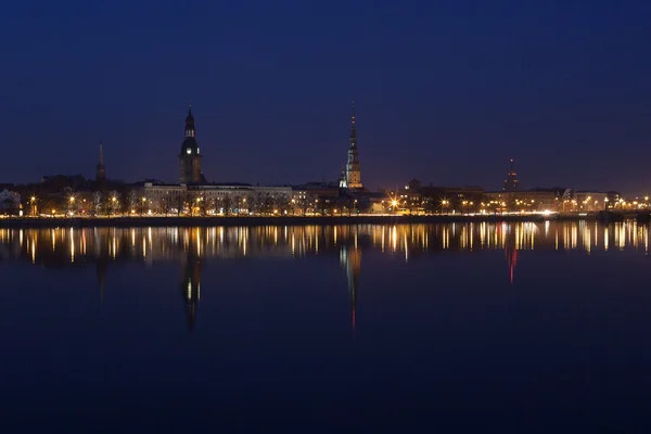 Vista notturna di Riga — Foto Stock