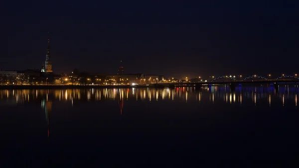 Night view of Riga — Stock Photo, Image